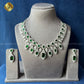 Zevar Designs Necklace Sets - AD Emerald Green American Diamond Necklace Set