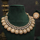 Zevar Designs Designer Necklace Sets Gold Plated Kundan Polki Necklace Set with Studs