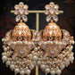 Zevar Designs Designer Earrings Heritage Inspired Jhumki & Chandbali Earrings - Pearls