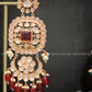 Zevar Designs Designer Earrings Kundan Polki Chandbali Earrings - Ruby Red