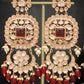 Zevar Designs Designer Earrings Kundan Polki Chandbali Earrings - Ruby Red