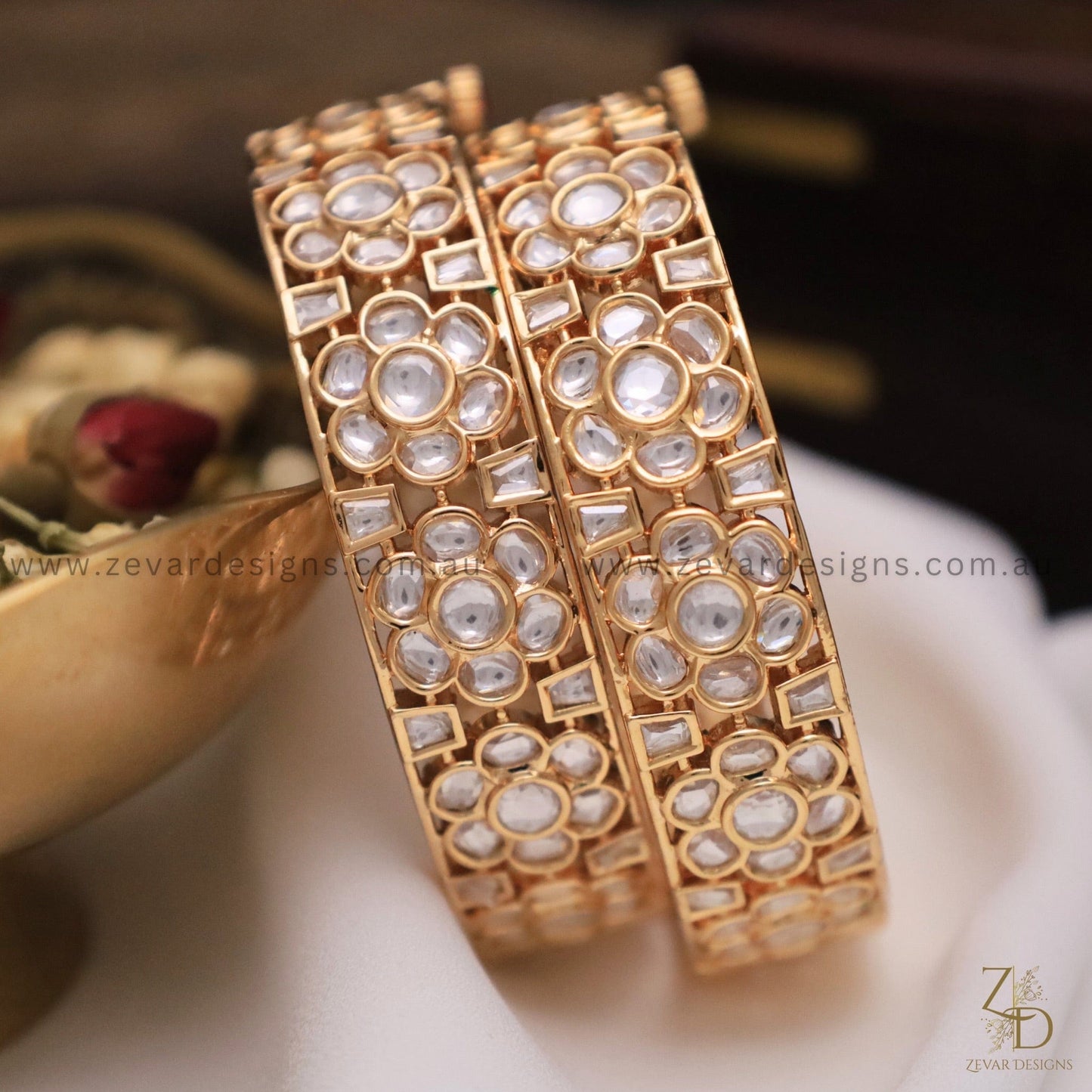 Zevar Designs Kundan Bangles Kundan Polki Kadas