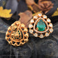 Zevar Designs Kundan Studs Moissanite Studs -Emerald Green Doublet stone