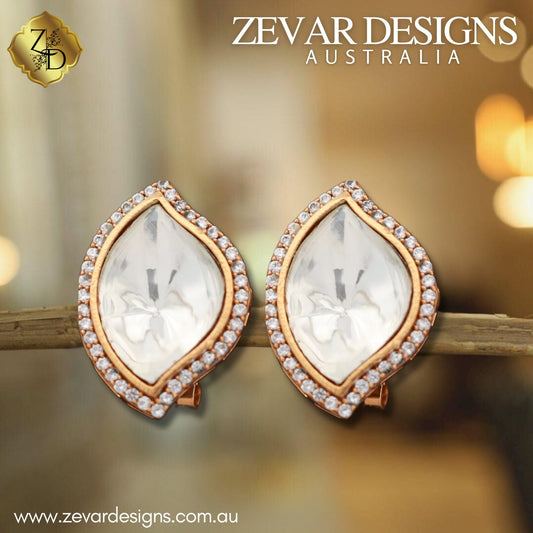 Zevar Designs Kundan Studs Uncut Polki & AD Studs