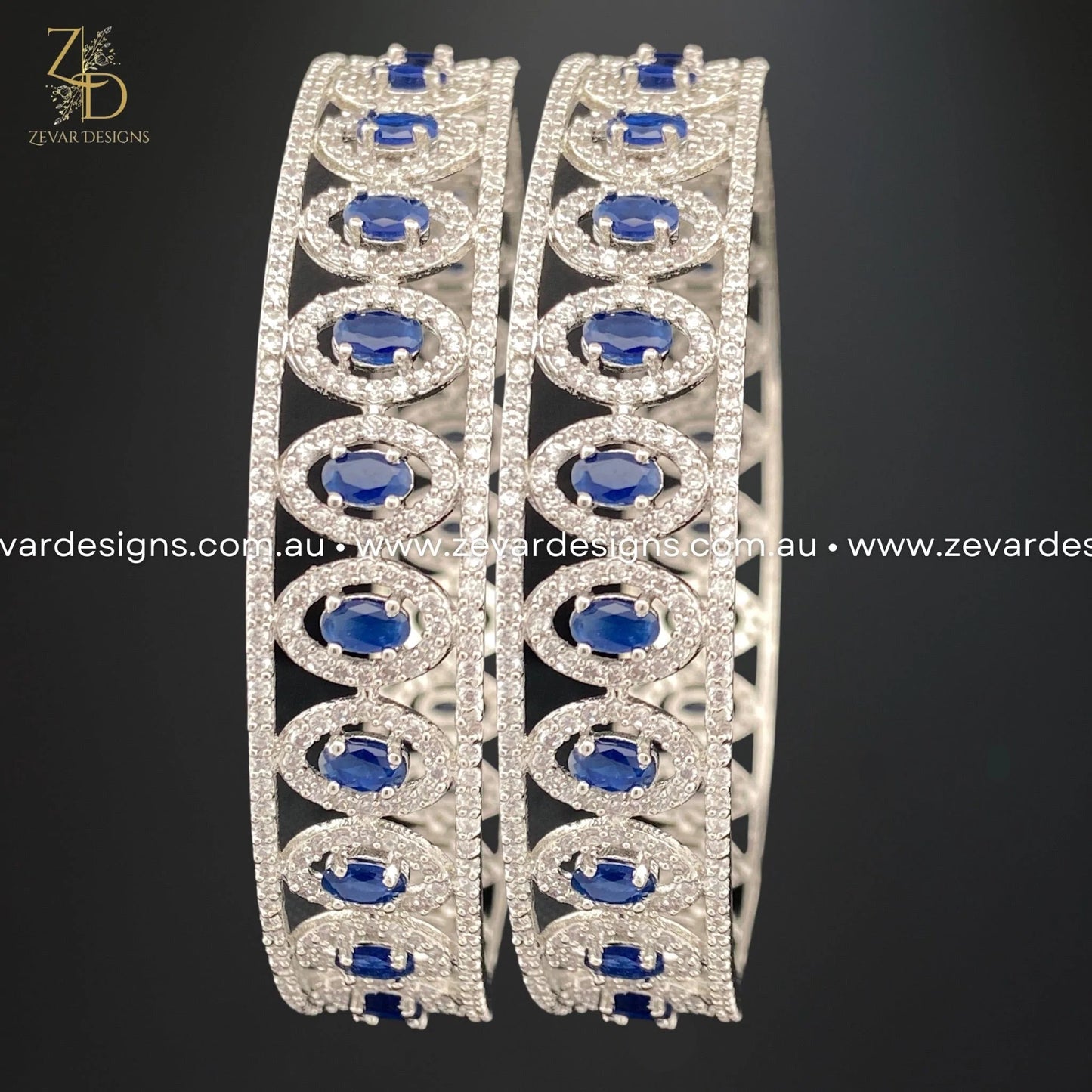 Zevar Designs Bangles & Bracelets - AD AD Bangles - Sapphire