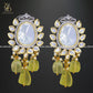 Zevar Designs Long Necklace Sets Kundan and AD Dual Finish Long Set - Lemon Yellow