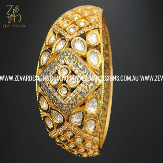 Zevar Designs Kundan Bracelets Kundan Bracelet - Grey