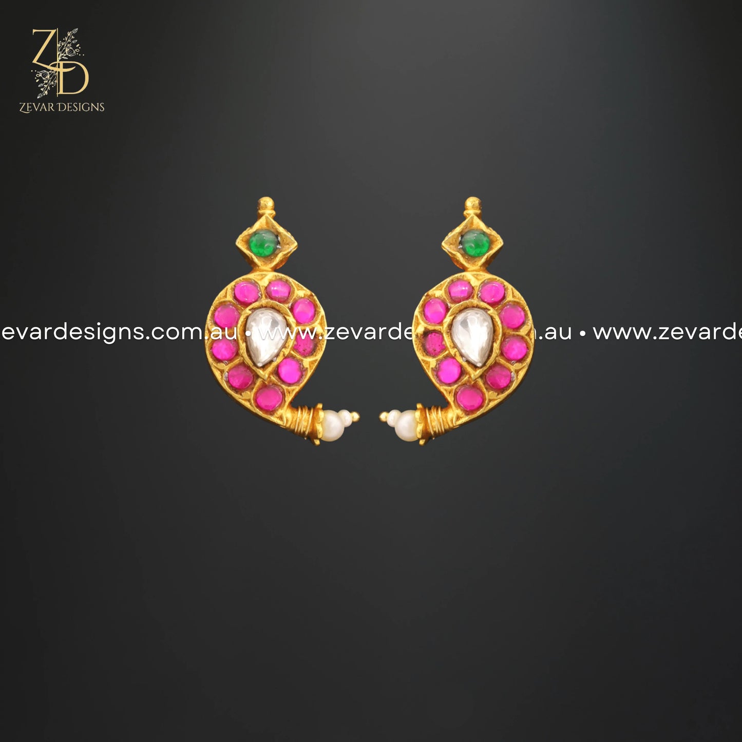 Zevar Designs Long Necklace Sets Kundan Pendant Set - Heritage Inspired