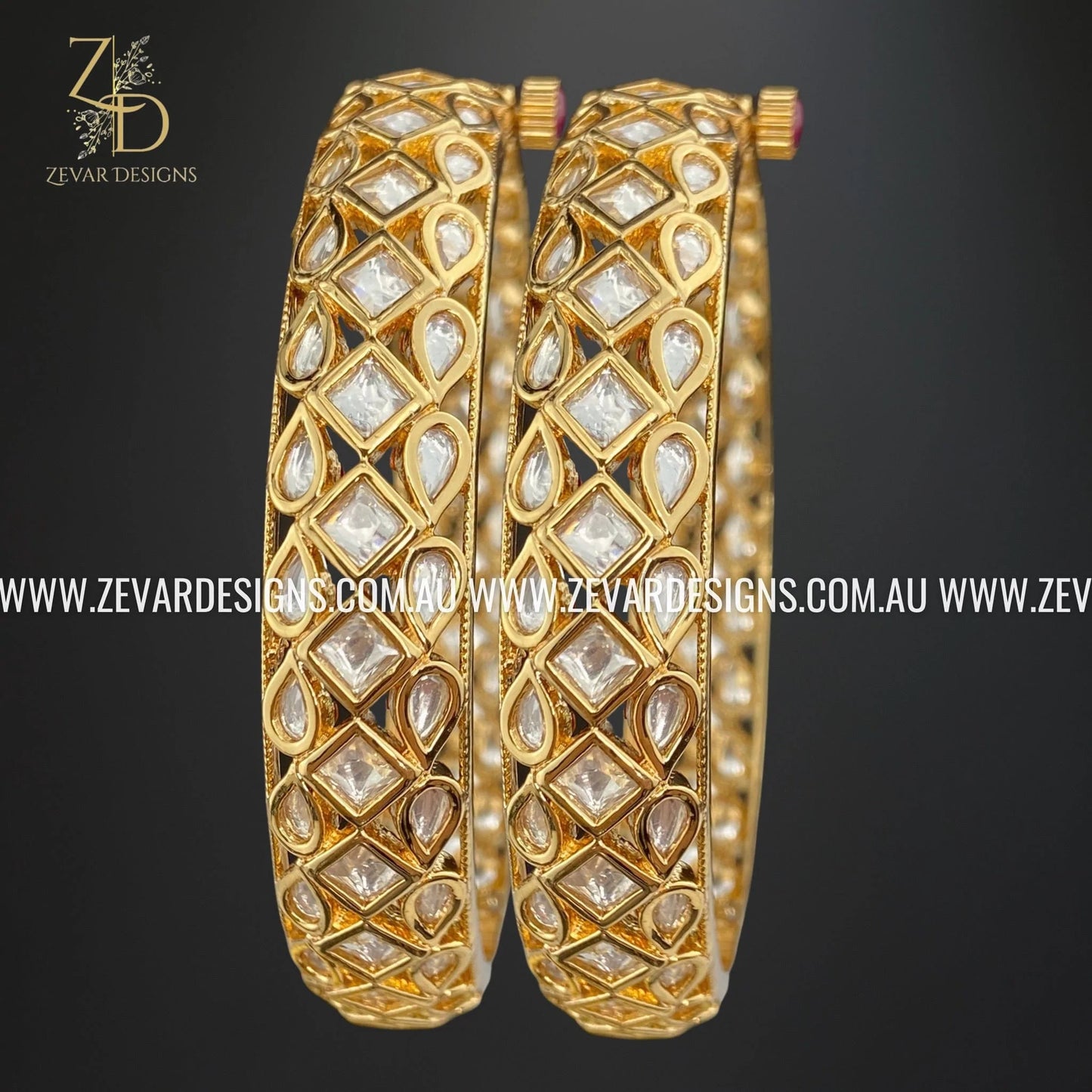 Zevar Designs Kundan Bangles Kundan Polki Bangles