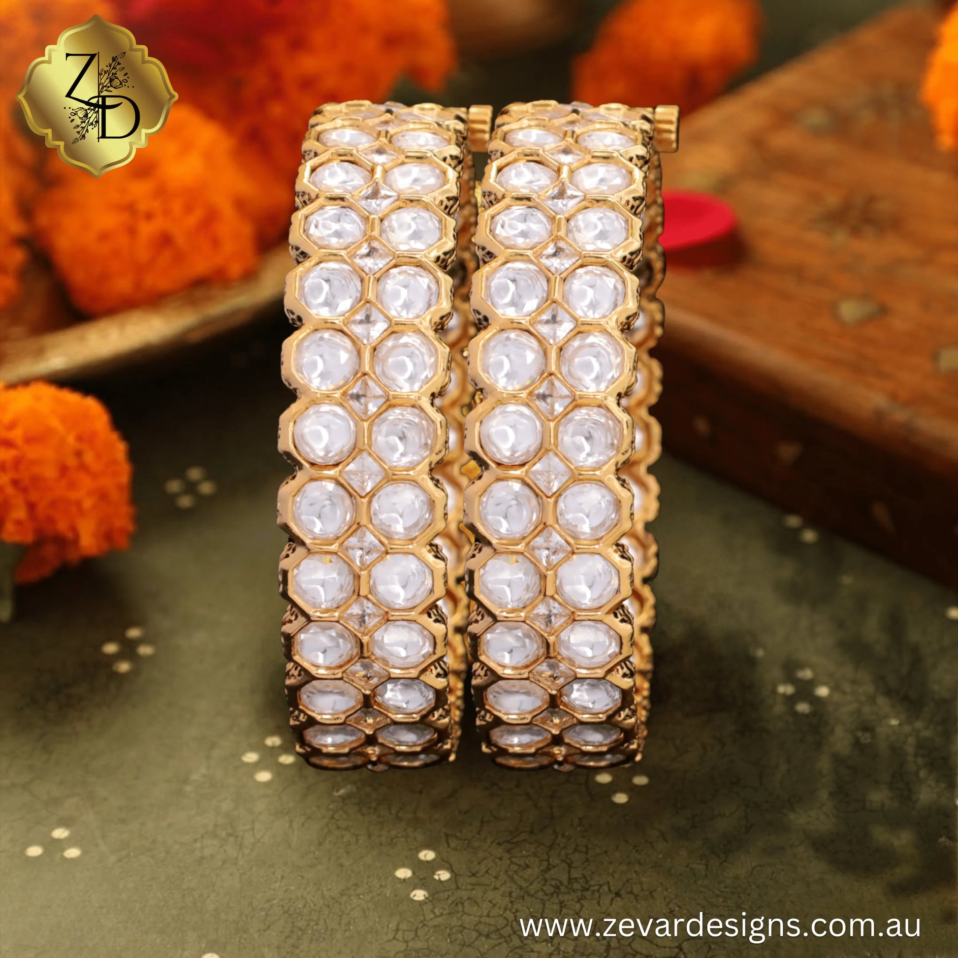 Zevar Designs Kundan Bangles Kundan Polki Bangles