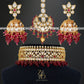 Zevar Designs Necklace Sets Kundan Polki Choker Set with Tikka - Ruby Red