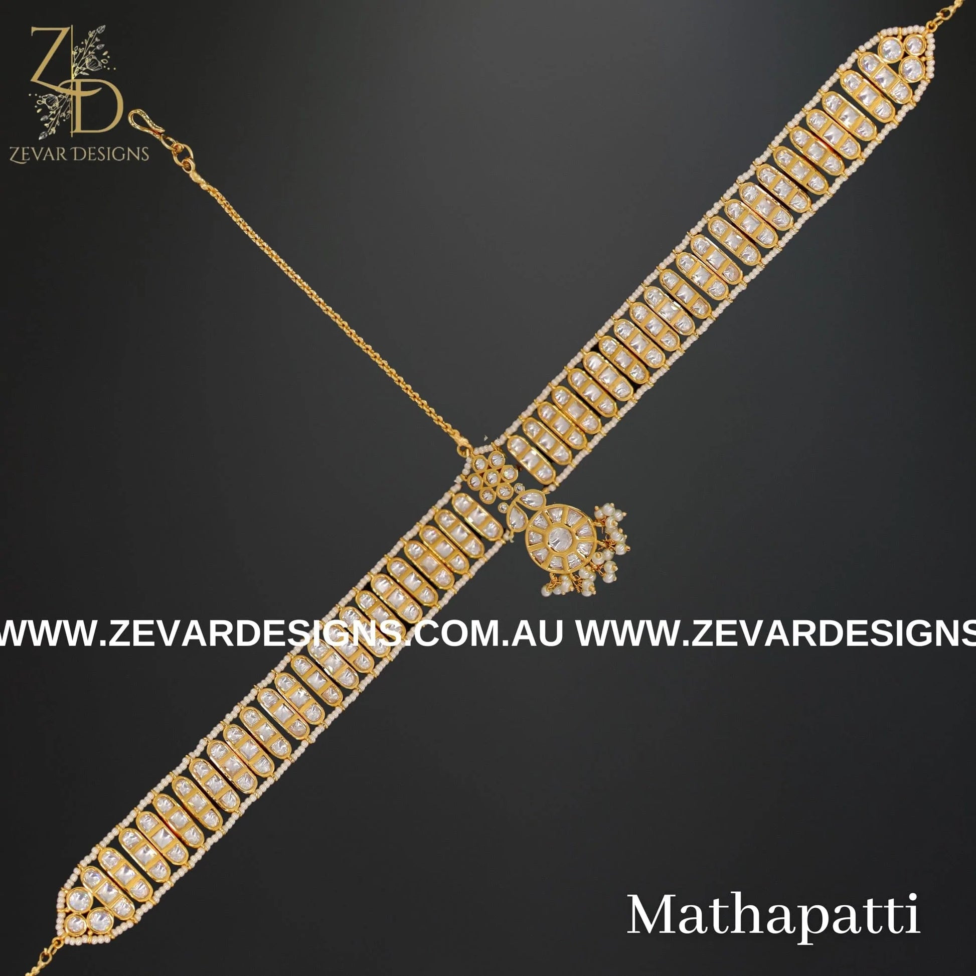 Zevar Designs Maang Tikka Kundan Polki Mathapati