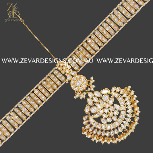 Zevar Designs Maang Tikka Kundan Polki Sheesh Phool