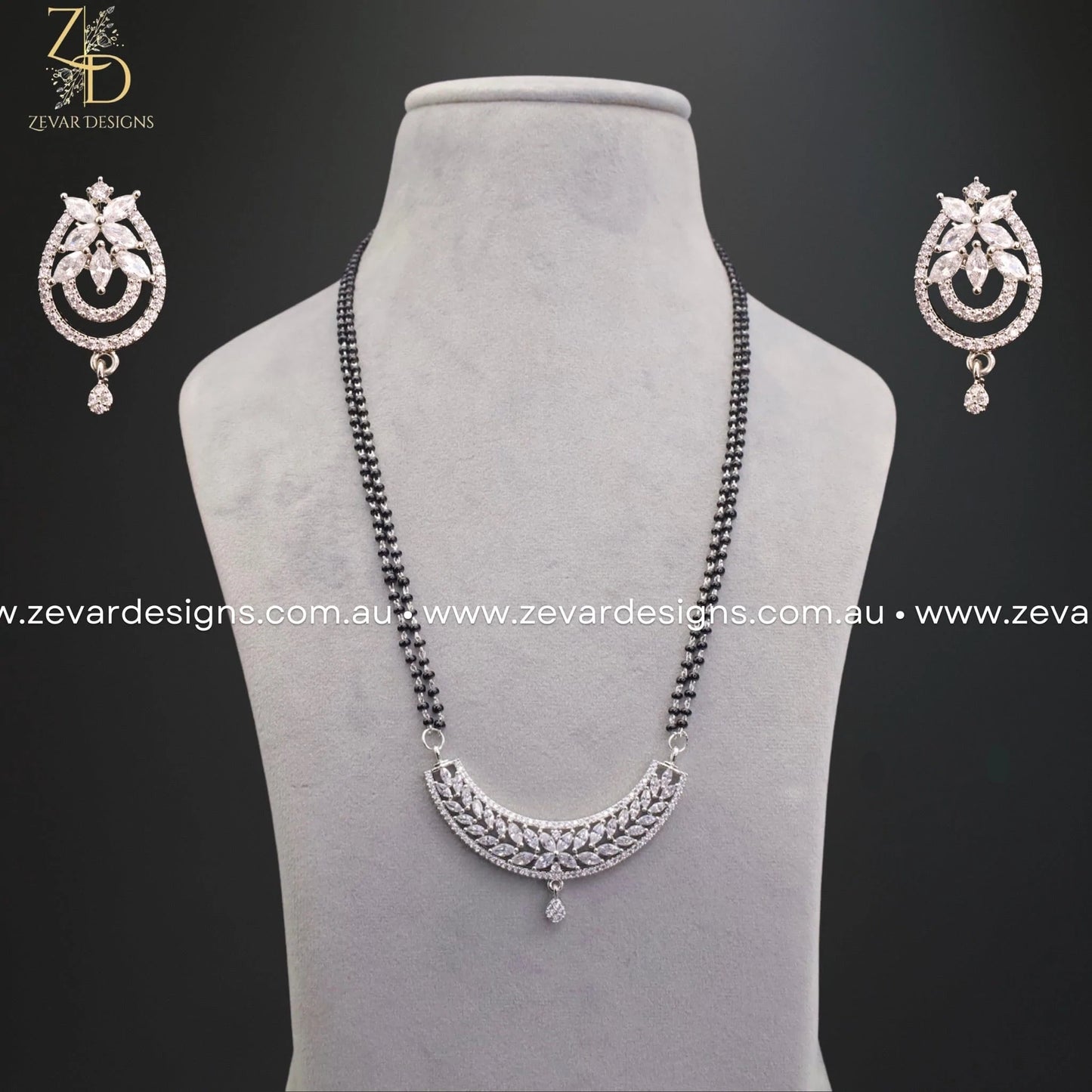 Zevar Designs Mangalsutra Mangalsutra and Earrings Set