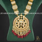 Zevar Designs Long Necklace Sets Pachi Kundan Long Necklace Set - Red Drops