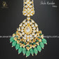 Zevar Designs Maang Tikka Pachi Kundan Maang Tikka - Green