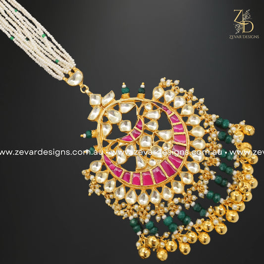 Zevar Designs Maang Tikka Pachi Kundan Maang Tikka - Multicolour