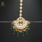 Zevar Designs Maang Tikka Set Pachi Kundan Maang Tikka Set - Emerald Green