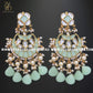 Zevar Designs Maang Tikka Set Pachi Kundan Maang Tikka Set - Mint Green