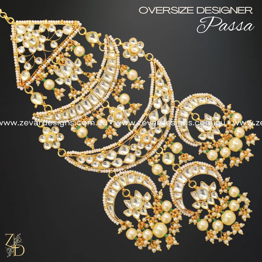 Zevar Designs Tikka and Jhoomer Pachi Kundan Pasa / Jhoomer