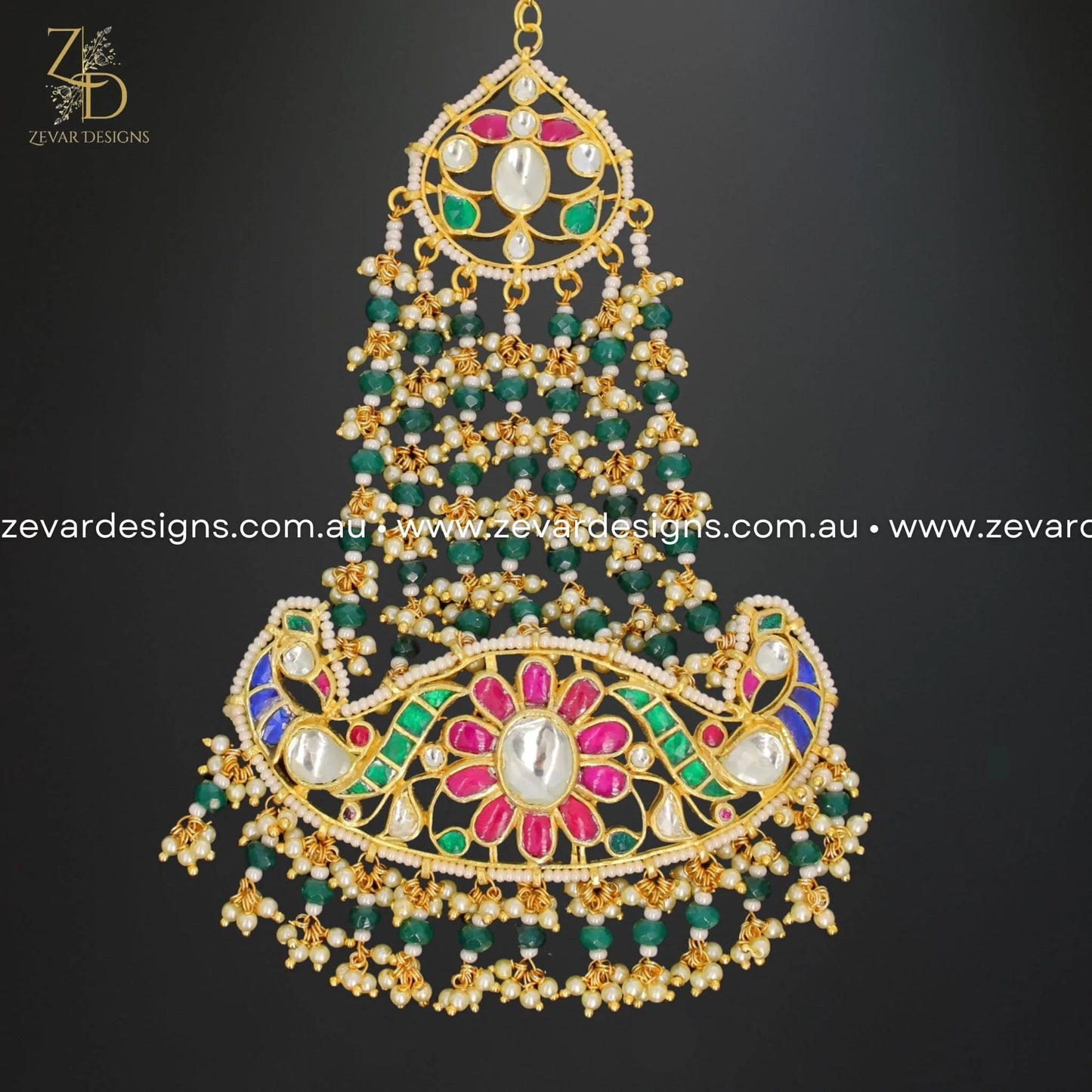 Zevar Designs Jhoomer/Pasa Pachi Kundan Pasa / Jhoomer - Multicolour
