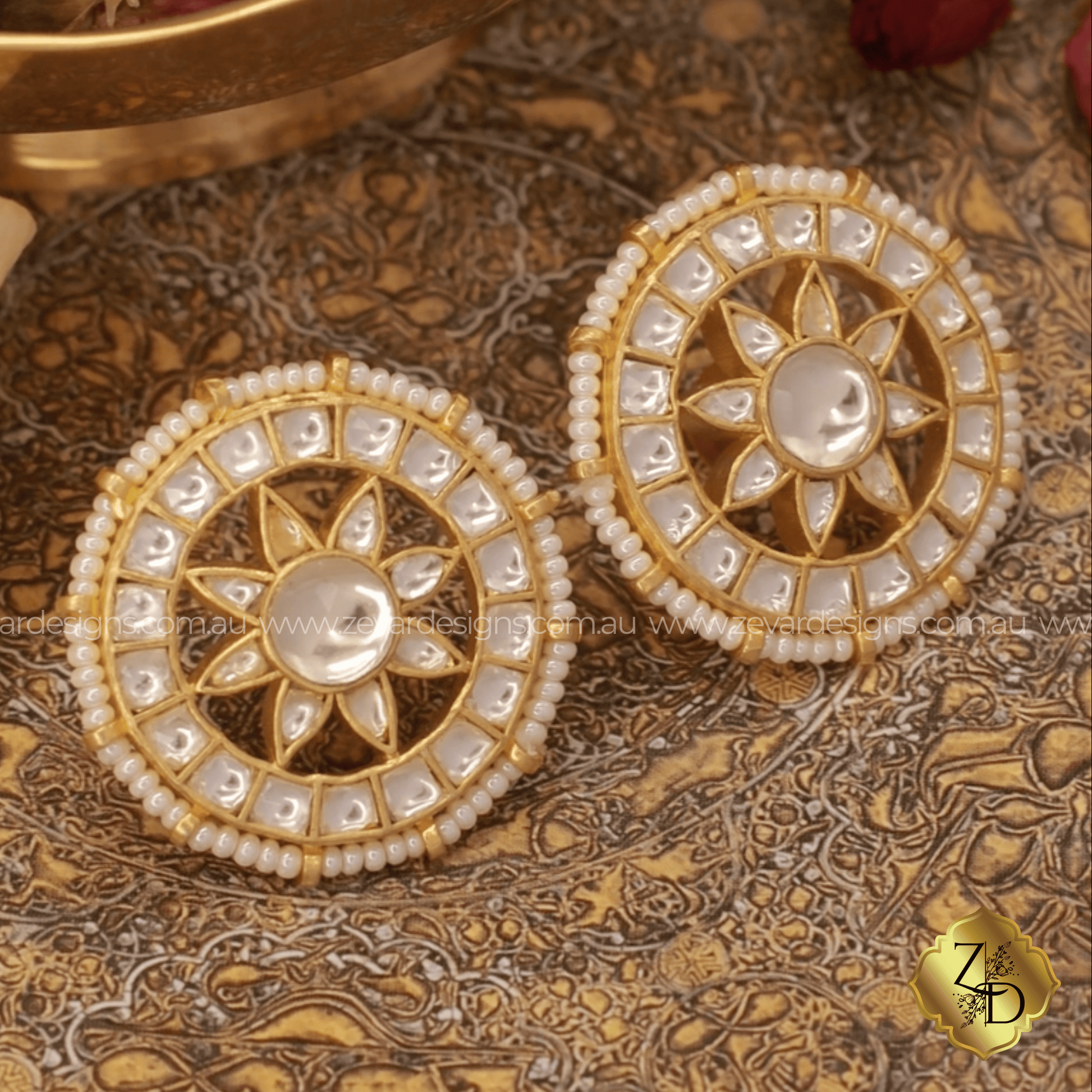 Zevar Designs Kundan Studs Pachi Kundan Studs