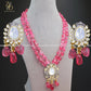 Zevar Designs Long Necklace Sets Uncut Kundan and AD Dual Finish Long Set - Wine Red