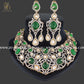 Zevar Designs Designer Necklace Sets Uncut Kundan Polki Necklace Set - Green