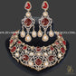 Zevar Designs Designer Necklace Sets Uncut Kundan Polki Necklace Set - Red